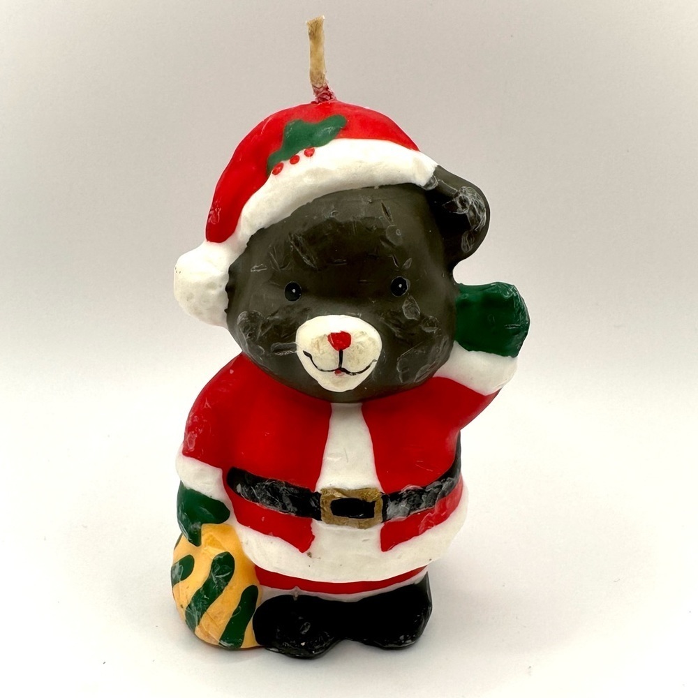 VINTAGE Santa Bear Candle